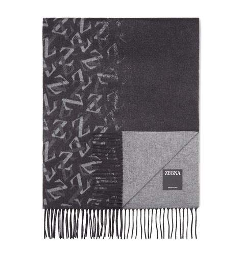 Dark Grey Zegna Silk Scarf FW23 27937193 .